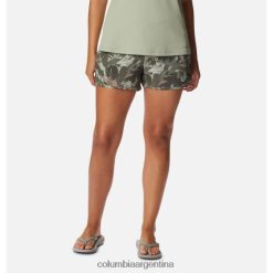 Columbia pantalones cortos elásticos placentera creek para mujer verde piedra/floricultura columbia DV66DP8466 floricultura de piedra verde