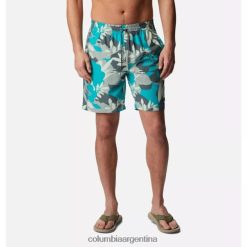 Columbia pantalones cortos estampados elásticos de verano para hombre con floriados verde hielo columbia DV66DP5616 verde hielo floriado