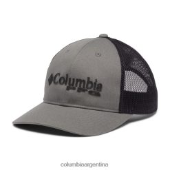 Columbia PFG Trucker Snap Back City Gris/Negro/Logotipo apilado Columbia DV66DP2944 logotipo apilado negro gris de la ciudad
