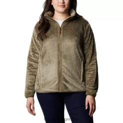Columbia Polar Fire Side II de felpa con cremallera completa para mujer talla grande Columbia Stone Green DV66DP1755 piedra verde