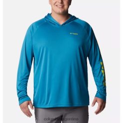 Columbia sudadera con capucha columbia deep marine/laser Lemon logo pfg terminal tackle para hombre grande DV66DP463 logotipo de limón láser marino profundo