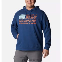 Columbia sudadera con capucha PFG Fish Flag II para hombre Big Columbia Carbon/Island Orange Trout Flys DV66DP4299 carbón