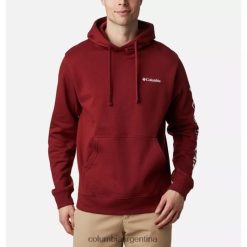 Columbia sudadera con capucha y gráfico de manga viewmont ii para hombre columbia red jasper/white DV66DP13473 jaspe rojo blanco