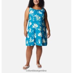 Columbia Vestido Columbia Deep Marine/Tossed Tropics para mujer con estampado PFG Freezer III de talla grande DV66DP481 marina