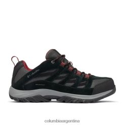 Columbia Zapato de senderismo Columbia Crestwood impermeable para hombre, ancho, gris oscuro/rojo jaspe DV66DP1364 jaspe rojo gris oscuro